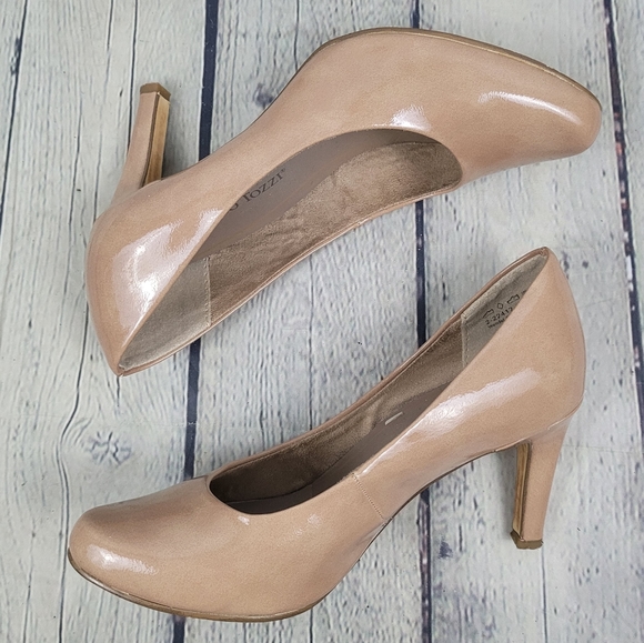 MARCO TOZZI | faux patent leather neutral heels pumps - Picture 2 of 10